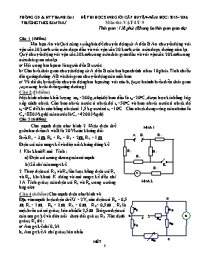 Đề thi chọn học sinh giỏi cấp huyện môn Vật lý Lớp 9 - Năm học 2015-2016 - Trường THCS Kim Thư (Có đáp án)